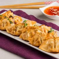 Fried Chicken Dumplings (12) · Chicken and greens filling with sweet thai chili dipping sauce