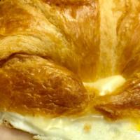 Breakfast Turkey Croissant · Turkey,Egg, and melted
American Swiss Cheese on a lightly
toasted fresh croissant