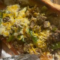 Philly Cheesesteak · your choice of meat with colby jack cheese sauteed onion and bell pepper served on toasted f...