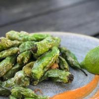 Shishito Peppers · sea salt, chili lime aioli