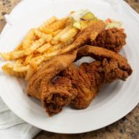 Whole Wings (3 Pieces) · Includes fries