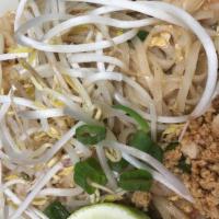 31 (T, L). Pad Thai · The classic Thai rice stick noodle dish stir-fried with your choice of meat, egg, bean sprou...