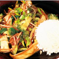 Stir Fried Mushroom With Rice · Serving with steamed rice