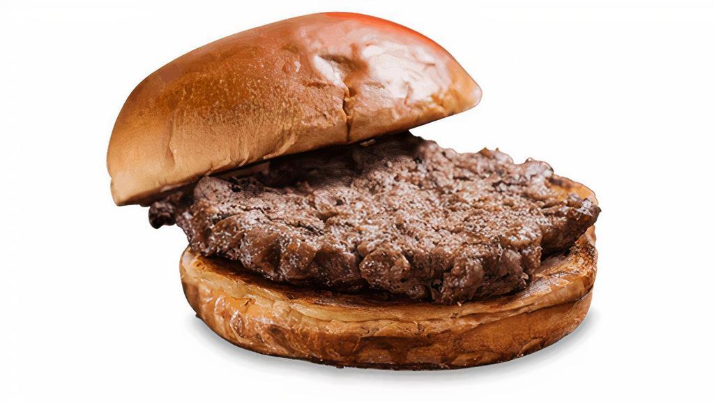 Kids' Burger* · Our traditional 100% ground beef burger. Served with Bread and Butter pickle chips, choice of one side, or celery, plus OREO Cookies and a fountain beverage or milk.