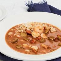 Gumbo · Shrimp, chicken, Andouille sausage, okra & a dark roux