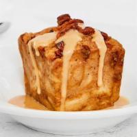 Homemade Bread Pudding · Made right here with a whiskey caramel sauce