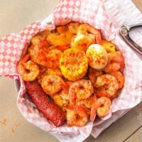 Large Shrimp (17) Platter Dinner · 17 shrimp, sausage, corn, egg, and potatoes.