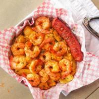 Small Shrimp (13) Platter Dinner · 13 shrimp, sausage, corn, egg, and potatoes.