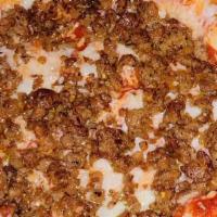 Sausage Pizza · The all time classic! Sweet San Marzano Sauce, Mozzarella cheeze, Spicy Italian Sausage, Par...