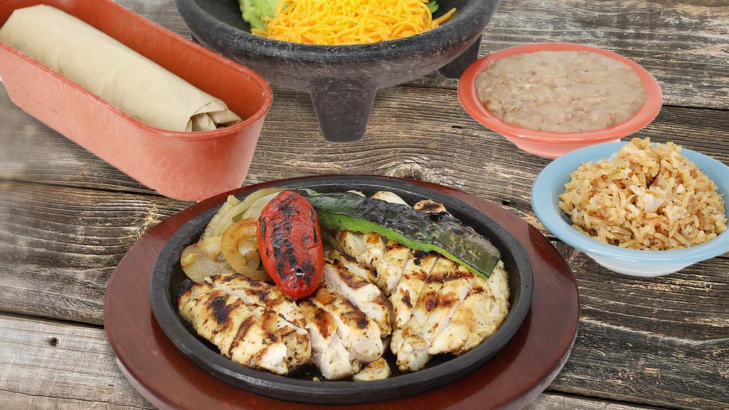 1/2 Lb Chicken · Lime pepper marinated grilled chicken fajitas. Served with your choice of tortillas.