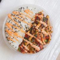 Traditional Spicy Tuna Poke · Super popular in Hawaii and a classic choice internationally. The OG and tangy sriracha aioli.