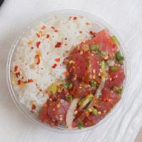 Aloha · The true Hawaiian poke: sashimi grade ahi cubed, tossed with aloha shoyu, sesame oil, rice w...