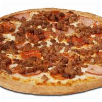 Meat Market® - Medium · Smoked Provolone cheese, pepperoni, mild
sausage, ground beef, Canadian bacon, and spicy Ita...