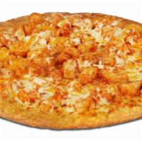 Buffalo Chicken - Medium · Chicken marinated in a spicy hot sauce and
topped with smoked Provolone and cheddar cheese, ...