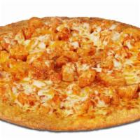Buffalo Chicken - Large · Chicken marinated in a spicy hot sauce and
topped with smoked Provolone and cheddar cheese, ...