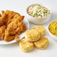 8-Piece Chicken Meal · 2 wings, 2 legs, 2 breasts, 2 thighs, 2 large sides, and 4 rolls/biscuits. Serving size: 4.