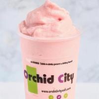 Strawberry Smoothie · Blended strawberry smoothie with creamy texture.
