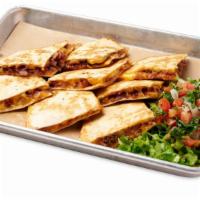 Smoke Brisket Quesadilla · Smoked Shredded Brisket, BBQ Sauce, Cheddar Cheese and Sauteed Yellow Onion. Served with Ranch