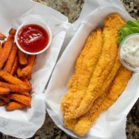 Fish Basket · 2 fish Filets with  your choice of 2 sides