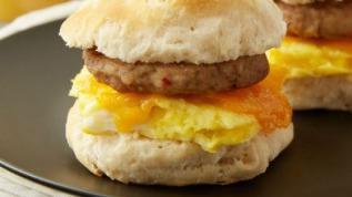 Sausage Egg And Cheese Sandwich · Sausage egg and cheese sandwich on white bread