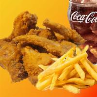 Chicken Wings (Combo) · Chicken wing is  crispy batter coated and deep fried. Combo includes French fries and drink.