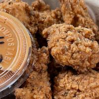 Chikn Strips · 4 freshly breaded chikn strips served with our Pollo Sauce