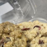 Oatmeal Cranberry Walnut Cookie · 8 pack of oatmeal cookies with raisins and walnuts, Low glycemic, Raw sugar and flour, no eg...