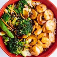 Shrimp Bowl  · Grilled Shrimp with choice of car, sauce, veggies and toppings