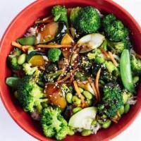 Veggie Bowl · A generous portion of Veggies with choice of car, sauce and toppings.