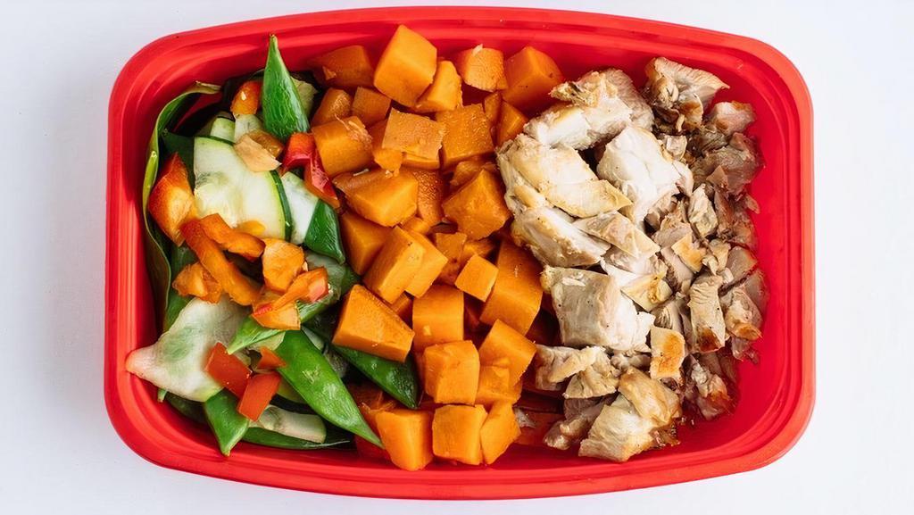 Build Your Own Dark Chicken  · Customizable portion controlled meals perfect. for staying on track with clean eating goals.. Each custom Meal Plan includes 4 ounces. of protein, veggie choice (choose up to 3), carb choice and. sauce choice.