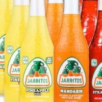 Jarritos · All Natural fruit flavored soda from Mexico.
Fruit Punch
Pineapple
Lime
Tamarind
Mandarin
Ma...