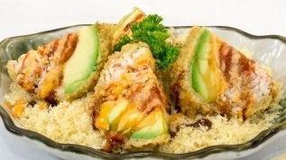 Sp4 Avocado Bomb (4Pcs.) · Cooked. Spicy.  Deep fried crab meat & spicy tuna stuffed avocado