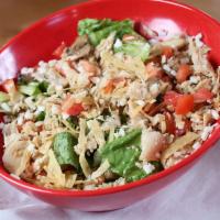 Cheesesteak & Mushroom Salad · Beef or chicken, sauteed mushrooms, mozzarella, diced tomatoes, tortilla strips