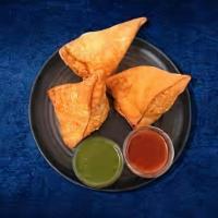 Death By Samosa (3 Pcs) · Triangle shaped deep fried pastry dumplings filled with spiced potatoes and vegetables