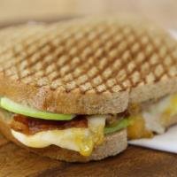 Grown Up Grilled Cheese  · Melted sharp cheddar and provolone cheese, thinly sliced Granny Smith apples, bacon and mand...