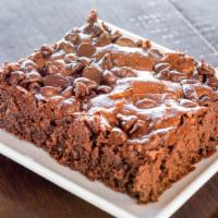 Brownie (Large Square) · Chewy, chocolatey brownies filled with chocolate chips, cocoa powder, and vanilla.