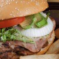 Bacon & Grilled Onion Burger 1/2 Lb · 