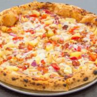 Smokey Pollo · Smokey bourbon barbecue sauce, grilled chicken, bacon, red onion, red peppers, pineapple, sh...