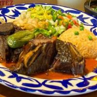 Sonora · marinated & slow-roasted beef short ribs, served with guacamole, pico de gallo, salsa ranche...