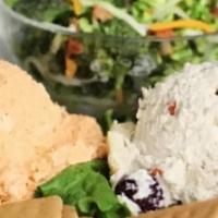 Salads - Trio Salads · Choose two: tuna salad, chicken salad, or pimento cheese and salad choice, small garden or s...