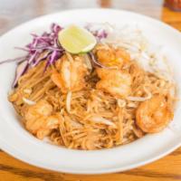 Pad Thai Noodle · Spicy. Stir-fried pad Thai rice noodle with bean sprout, egg, green onion, ground peanut, ga...