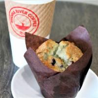 Blueberry Muffin · Freshly baked daily, bursting with fresh blueberries.