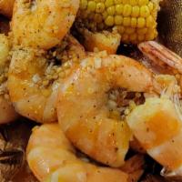 20 Boiled Shrimp · 1 lb of shrimp comes with one corn One potatoes in our handmade sauce