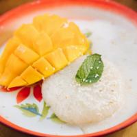 Fresh Mango Sticky Rice · **Seasonal** Sweet sticky rice with mango.