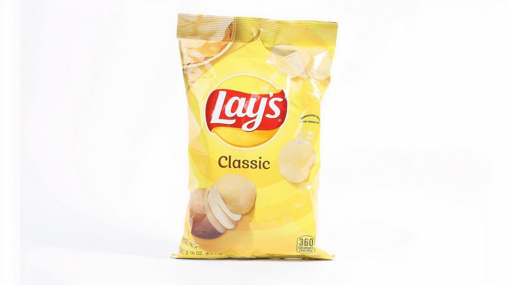 Lays Potato 2.25 Oz · It all starts with farm-grown potatoes, cooked and seasoned to perfection. So every LAY'S potato chip is perfectly crispy and full of fresh potato taste. Happiness in Every Bite.