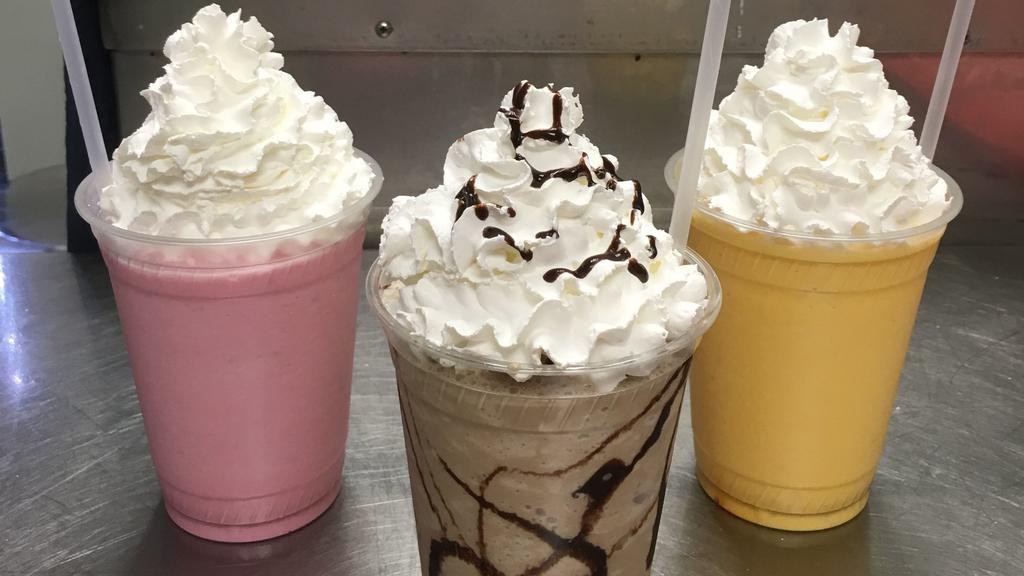 Ice Cream Shakes · Made from your favorite ice cream topped with whip cream. 16 oz.
