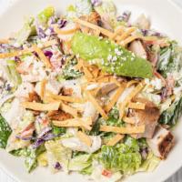 Taco Salad · Bed of mixed greens , onions, avocado, tomato, grilled chicken, tortilla strips, queso fresc...