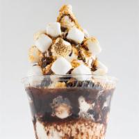 Gimme S’More · Toasted marshmallows, mini chocolate chips, molasses graham cracker crumb, and brown sugar h...