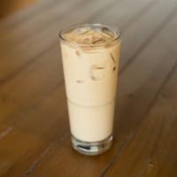 Latte Iced (16 Oz) · Two shots of espresso and cold milk in a 16oz cup. Try it with one of our handmade syrups!