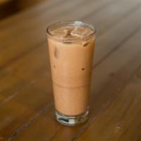 Mocha Iced (16 Oz) · We melt chocolate and cocoa powder with two shots of espresso and stir it into the cold milk...